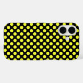 Coques Case-Mate iPhone Pois jaunes sur noir (Verso (horizontal))