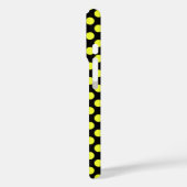 Coques Case-Mate iPhone Pois jaunes sur noir (Verso / Gauche)