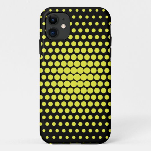 Coques Case-Mate iPhone Pois jaunes sur noir (Dos)