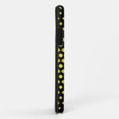 Coques Case-Mate iPhone Pois jaunes sur noir (Dos/Droite)