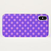 Coques Case-Mate iPhone Pois Lilac sur periwinkle (Dos (Horizontal))