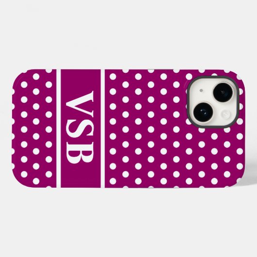 Coques Case-Mate iPhone Pois magenta (Verso (horizontal))