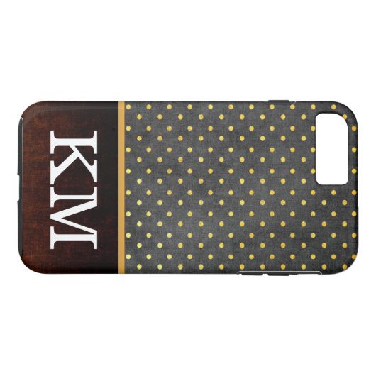 Coques Case-Mate iPhone Pois Monogramme classique (Dos (Horizontal))