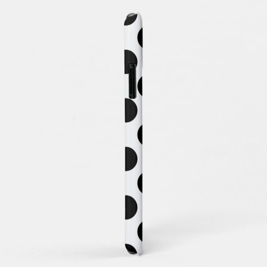 Coques Case-Mate iPhone Pois, Motif Polka Dot, noir et blanc (Dos/Droite)