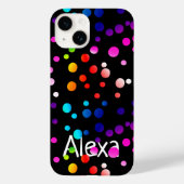 Coques Case-Mate iPhone Pois néon avec nom (Verso)