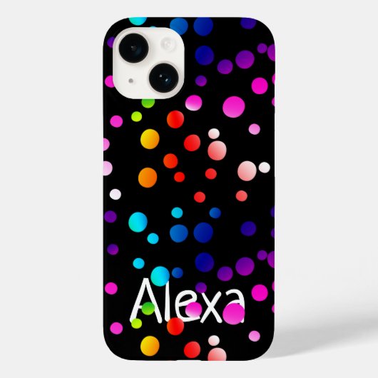 Coques Case-Mate iPhone Pois néon avec nom (Verso)