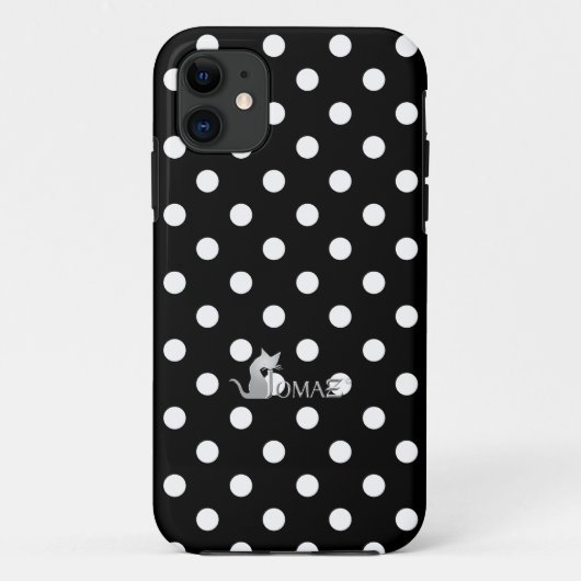 Coques Case-Mate iPhone Pois noir lisse (Dos)