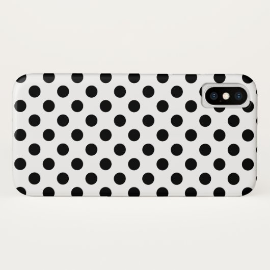 Coques Case-Mate iPhone Pois noirs en blanc (Dos (Horizontal))