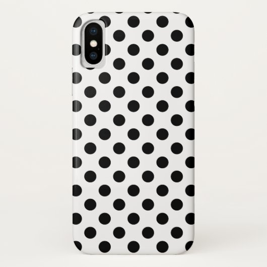 Coques Case-Mate iPhone Pois noirs en blanc (Dos)
