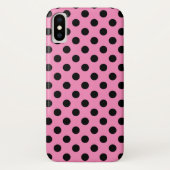 Coques Case-Mate iPhone Pois noirs en rose (Dos)