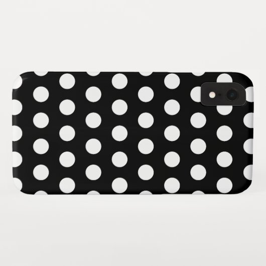 Coques Case-Mate iPhone Pois noirs et blancs (Dos (Horizontal))