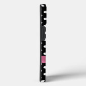 Coques Case-Mate iPhone Pois noirs et blancs - arc rose (Verso / Droite)