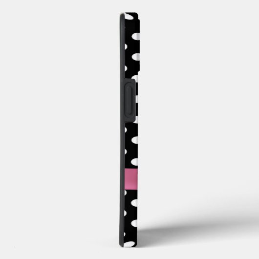 Coques Case-Mate iPhone Pois noirs et blancs - arc rose (Verso / Droite)