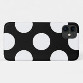 Coques Case-Mate iPhone Pois noirs et blancs, Motif Polka (Dos (Horizontal))