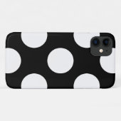 Coques Case-Mate iPhone Pois noirs et blancs, Motif Polka (Dos (Horizontal))