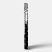 Coques Case-Mate iPhone Pois noirs et Parties scintillant d'argent (Verso / Gauche)