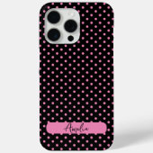 Coques Case-Mate iPhone Pois noirs et roses (Verso)