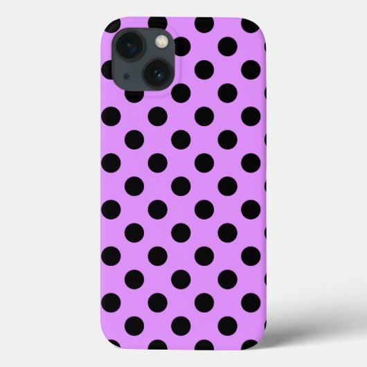 Coques Case-Mate iPhone Pois noirs sur Coque-coque iphone lilas (Verso)