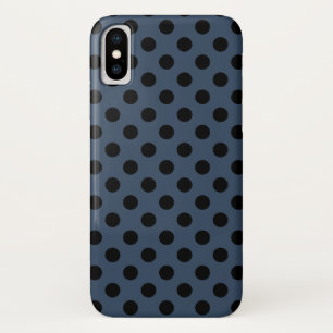 Coque Case-Mate Pour iPhone Pois noirs sur gris-bleu