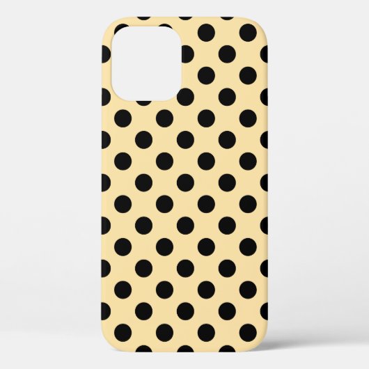 Coques Case-Mate iPhone Pois noirs sur jaune pâle (Verso)