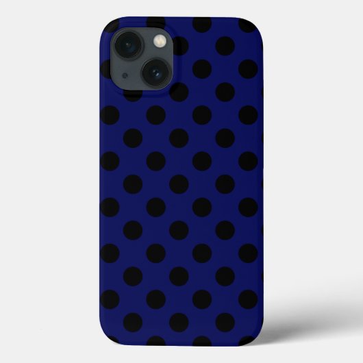 Coques Case-Mate iPhone Pois noirs sur marine bleu Coque-Mate iPhone cas (Verso)