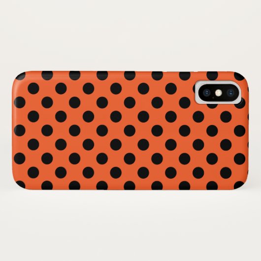Coques Case-Mate iPhone Pois noirs sur orange (Dos (Horizontal))