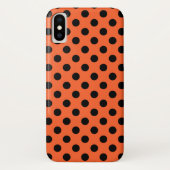 Coques Case-Mate iPhone Pois noirs sur orange (Dos)