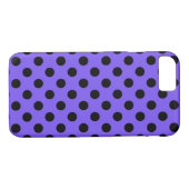 Coques Case-Mate iPhone Pois noirs sur perwinkle (Dos (Horizontal))