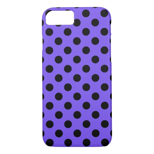Coques Case-Mate iPhone Pois noirs sur perwinkle (Dos)