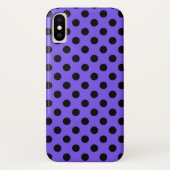 Coques Case-Mate iPhone Pois noirs sur perwinkle (Dos)