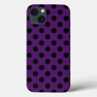 Pois noirs sur prune violet Coque-Mate iPhone c
