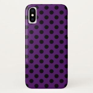 Coques Pour iPhone Pois noirs sur prune violette