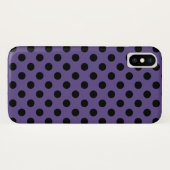 Coques Case-Mate iPhone Pois noirs sur ultra violet (Dos (Horizontal))
