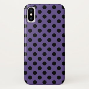 Coque iPhone X Pois noirs sur ultra violet