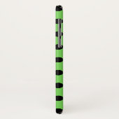 Coques Case-Mate iPhone Pois noirs sur vert citron (Dos/Gauche)