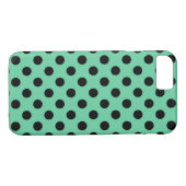Coques Case-Mate iPhone Pois noirs sur vert menthe (Dos (Horizontal))