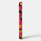 Coques Case-Mate iPhone Pois or et noir sur rose chaud (Verso / Gauche)