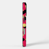 Coques Case-Mate iPhone Pois or et noir sur rose chaud (Verso / Droite)