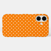 Coques Case-Mate iPhone Pois orange et blanc (Verso (horizontal))