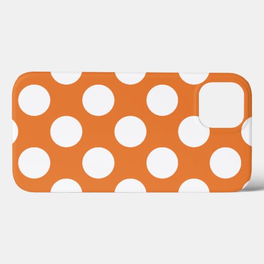 Coques Case-Mate iPhone Pois orange et blanc (Verso (horizontal))