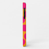 Coques Case-Mate iPhone Pois orange vif et rose chaud (Dos/Gauche)