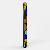 Coques Case-Mate iPhone Pois rétro Abstraits | Aqua bleu jaune (Dos/Droite)