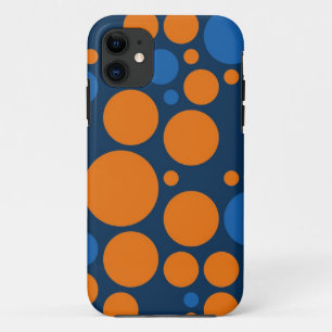 Etui iPhone Case-Mate Pois rétro   Bleu foncé orange