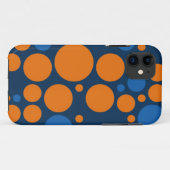 Coques Case-Mate iPhone Pois rétro | Bleu foncé orange (Dos (Horizontal))