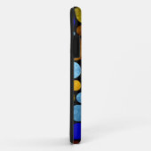 Coques Case-Mate iPhone Pois Retro Grunge | Aqua bleu jaune (Dos/Droite)