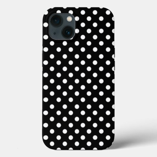 Coques Case-Mate iPhone Pois rétro noir et blanc (Verso)