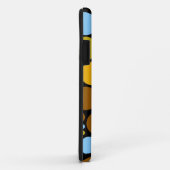 Coques Case-Mate iPhone Pois rétro sans couture | Aqua bleu jaune (Dos/Droite)