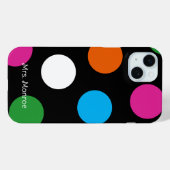 Coques Case-Mate iPhone Pois Rose Bleu Noir Blanc Orange Chic (Verso (horizontal))