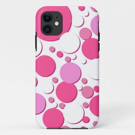 Coques Case-Mate iPhone Pois rose et blanc (Dos)