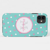 Coques Case-Mate iPhone Pois rose et blanc (Dos (Horizontal))